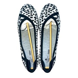 Clark’s Women's Cloudsteppers Carly Wish Ballet Flats white interest knit new
